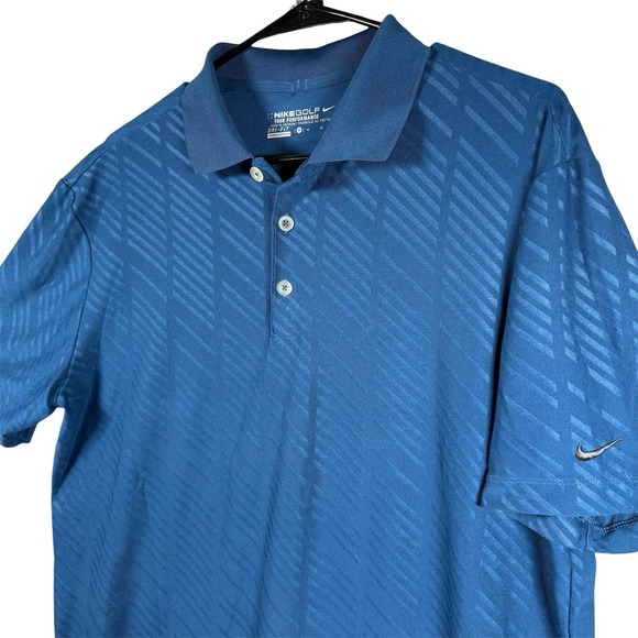 Nike Golf Tour Performance Polo Golf Shirt Men Medium Blue Dri-Fit Stretch - Picture 1 of 7